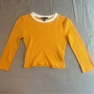 Forever 21 gold quarter sleeve with white color.